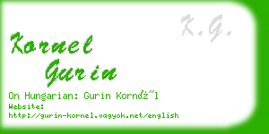 kornel gurin business card